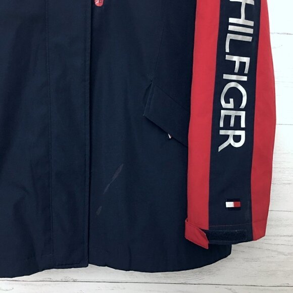 Tommy Hilfiger Women's Red Coat 3 in 1 All Weather System Jacket Hooded Logo L - Picture 8 of 13